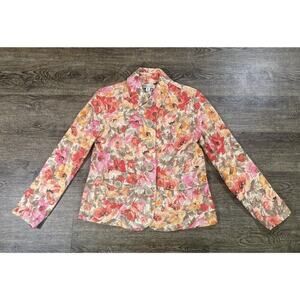 Coldwater Creek Women’s Casual Light Floral Button Up Jacket Size 6P